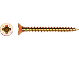 Pgb-fasteners vis pour bois aggloméré PZ1 25x3 mm zingué jaune 200 pièces