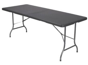 Toolland vouwtafel wickerdesign 180x75 cm grijs/zwart