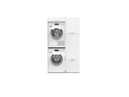 Washcab wasmachinekast set gestapeld 116,5x67,5x200 cm Stackset 1 wit
