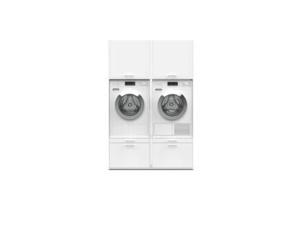 Washcab wasmachinekast set hoog 133x67,5x200 cm Duosethigh 1 wit