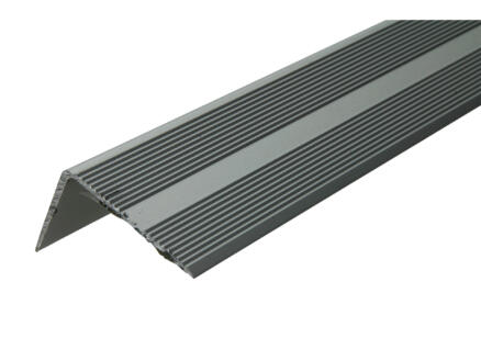 Arcansas zelfklevende trapneus 1,8m 42x26 mm geanodiseerd aluminium mat 1
