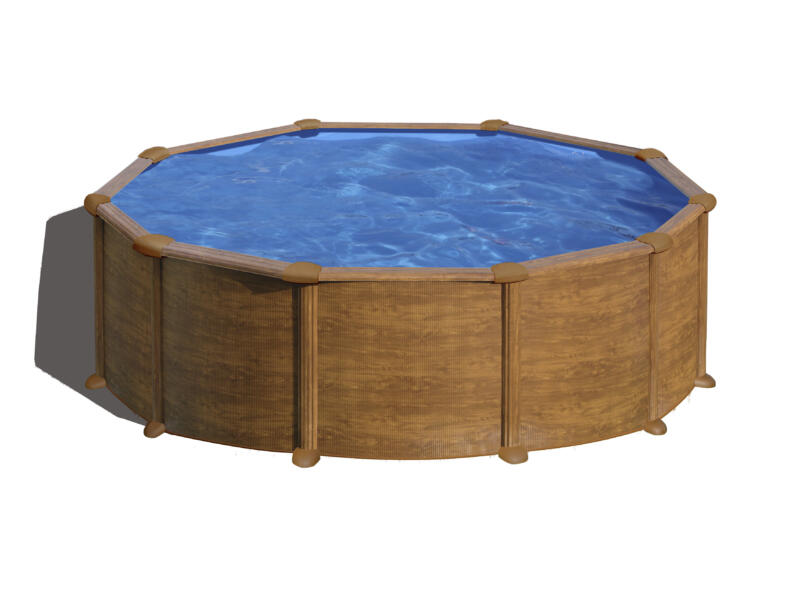 Zwembad Rond Gre zwembad rond 480x132 cm bruin | Hubo